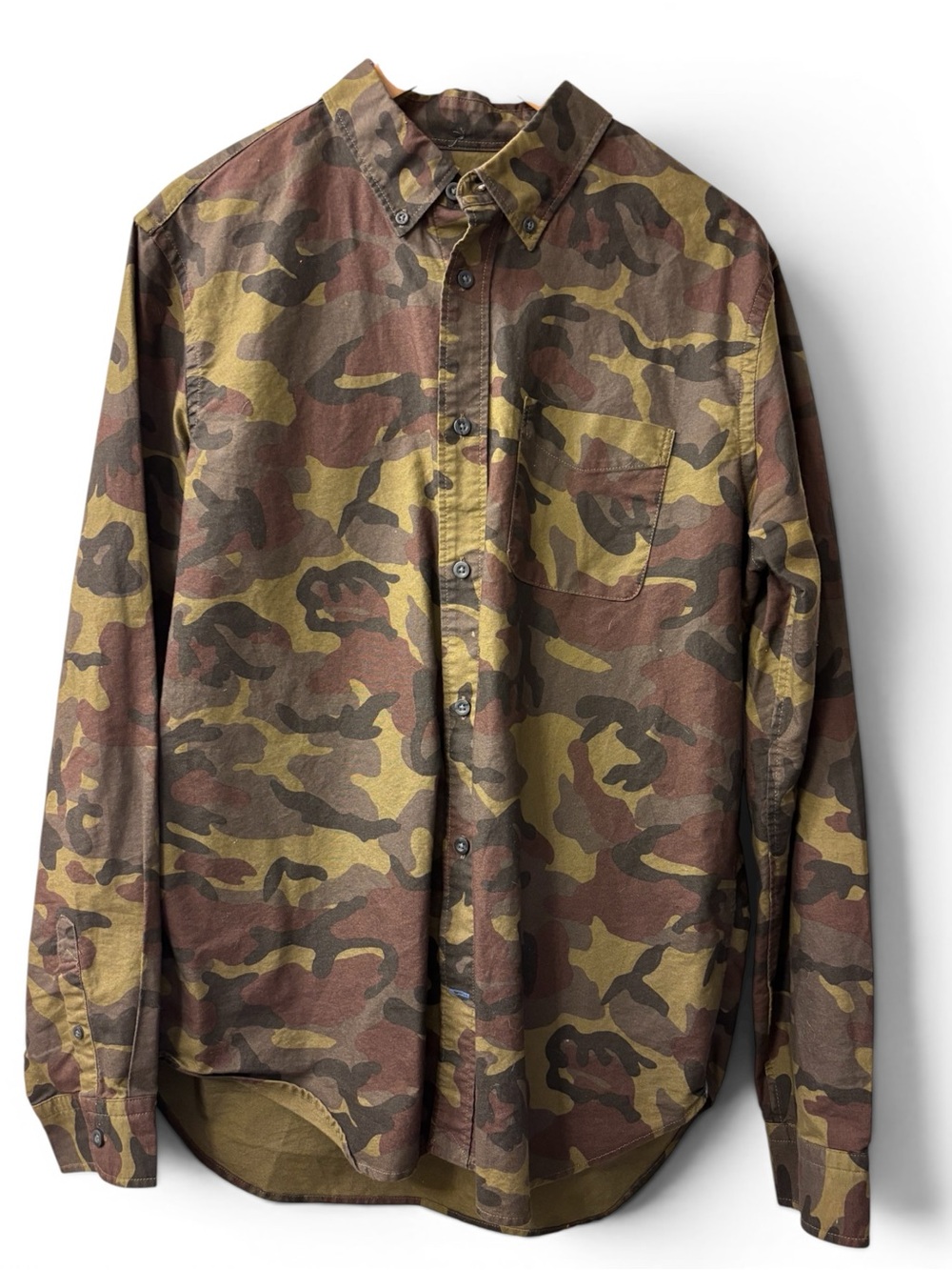 GAP Men's Camo Button-Front Shirt Jacket - Brown/Green